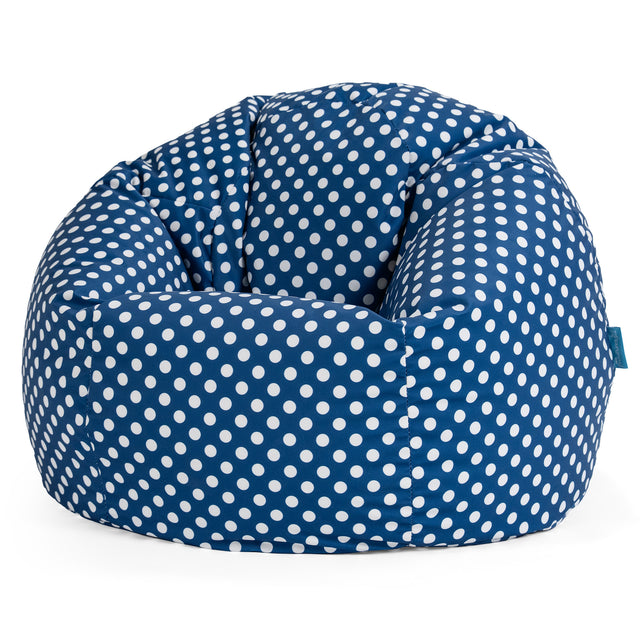Pouf Poire Classique - Imprimé Bleu à Pois 01
