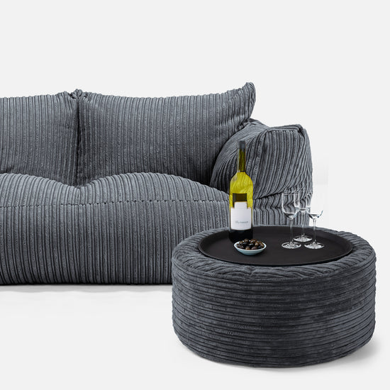 Joséphine Canapé Pouf - Côtelé Gris Ardoise 03