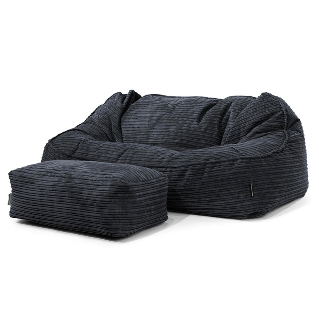 Le Canapé Pouf Géant Doudou - Côtelé Noir 02