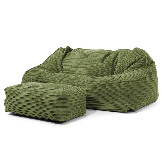 Le Canapé Pouf Géant Doudou - Côtelé Vert Forêt 02