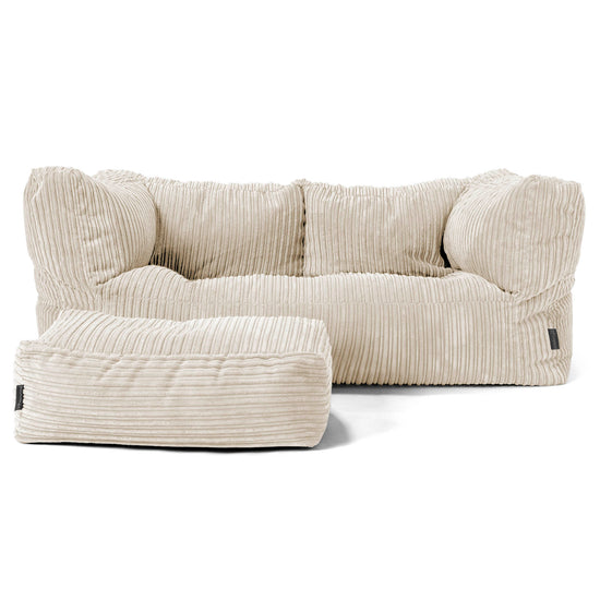 Canapé Pouf Albert 2 places - Côtelé Crème 02