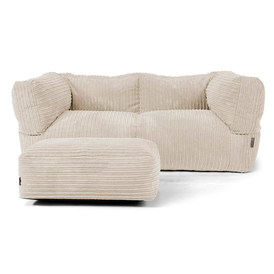 Canapé Pouf Albert 2 places - Côtelé Crème 02