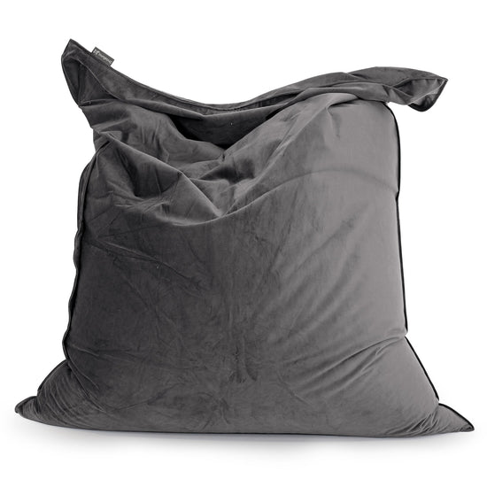 Pouf Géant XXL - Velours Anthracite 01