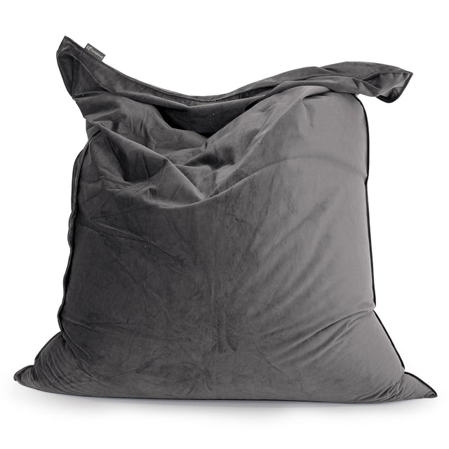 Pouf Géant XXL - Velours Anthracite 01