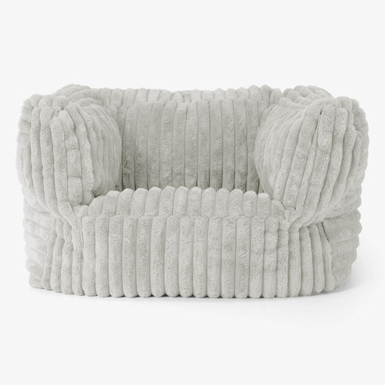 Albert Pouf Fauteuil Design - Velours Côtelé Ultra Pelucheux Vert Sauge 01