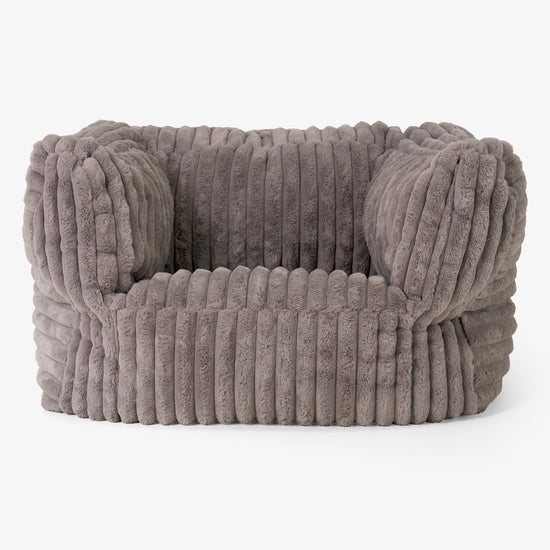 Albert Pouf Fauteuil Design - Velours Côtelé Ultra Pelucheux Vison 01