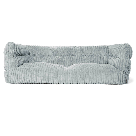 Canapé Pouf Albert 3 places 2.0 - Velours Côtelé Ultra Pelucheux Bleu Dragé 01
