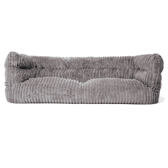 Canapé Pouf Albert 3 places 2.0 - Velours Côtelé Ultra Pelucheux Gris 01