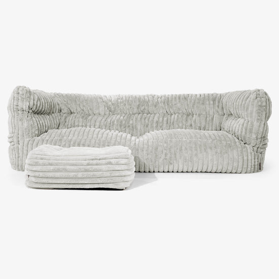 Canapé Pouf Albert 3 places 2.0 - Velours Côtelé Ultra Pelucheux Vert Sauge 02