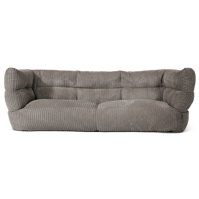 Canapé Pouf Louis 3 places - Côtelé Anthracite 01