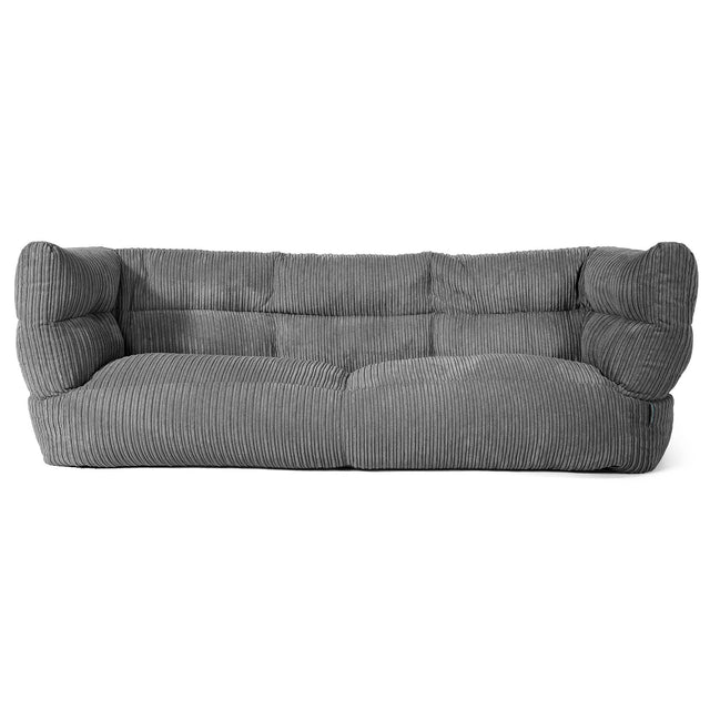 Canapé Pouf Louis 3 places - Côtelé Gris Ardoise 01