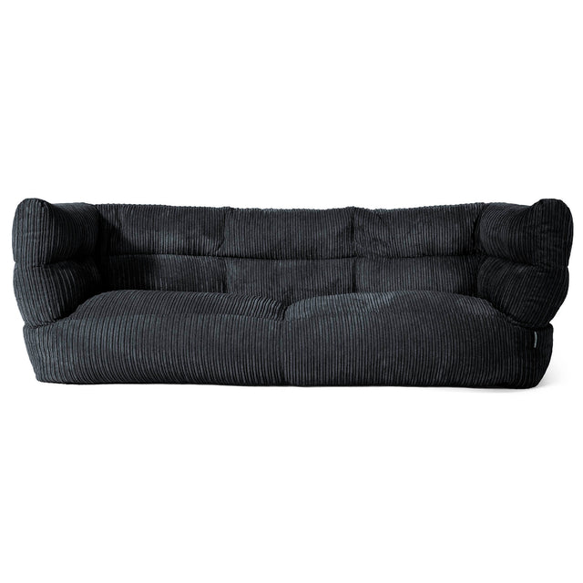 Canapé Pouf Louis 3 places - Côtelé Noir 01