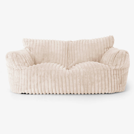 Joséphine Canapé Pouf - Velours Côtelé Ultra Pelucheux Crème 01