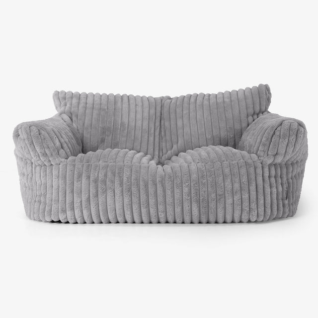 Joséphine Canapé Pouf - Velours Côtelé Ultra Pelucheux Gris 01