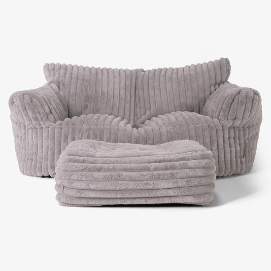 Joséphine Canapé Pouf - Velours Côtelé Ultra Pelucheux Vison 02