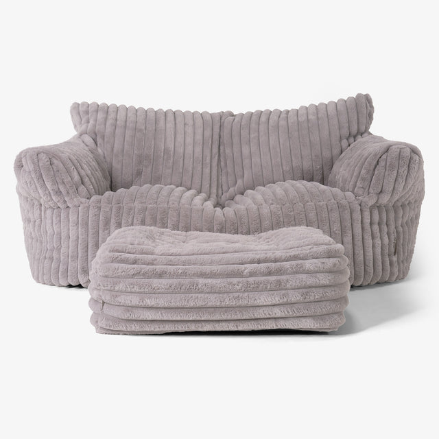 Joséphine Canapé Pouf - Velours Côtelé Ultra Pelucheux Vison 02