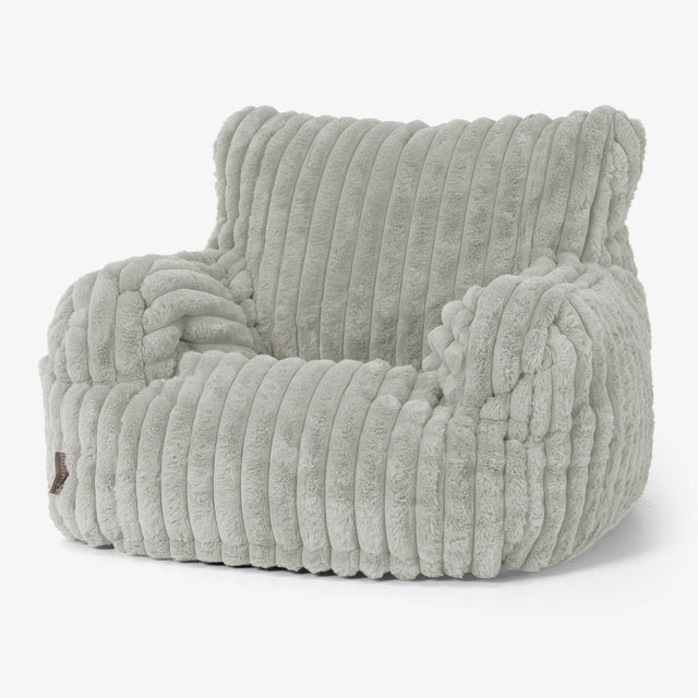 Joséphine Pouf Fauteuil Design - Velours Côtelé Ultra Pelucheux Vert Sauge 01