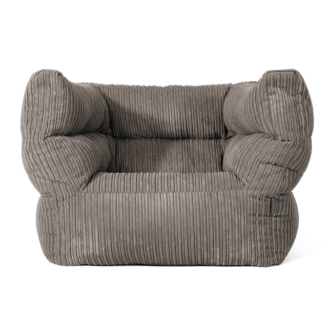 Louis Pouf Fauteuil Design - Côtelé Anthracite 01