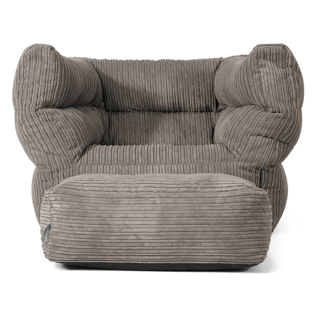 Louis Pouf Fauteuil Design - Côtelé Anthracite 02