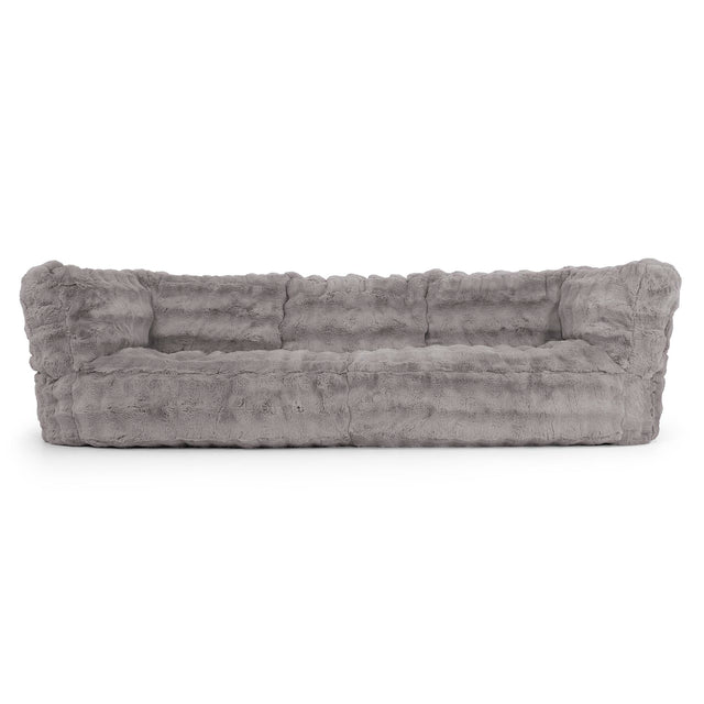Canapé Pouf Albert 3 places - Fausse Fourrure à Bulles Gris 01