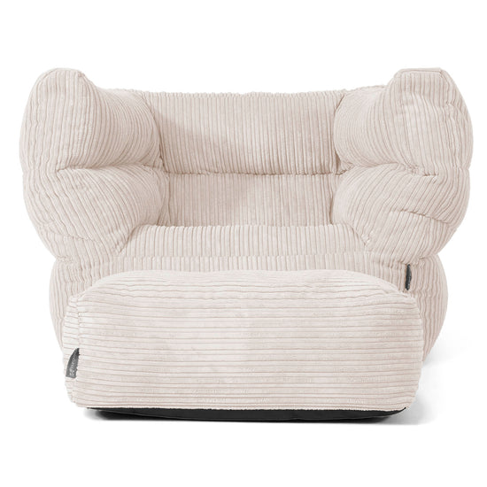 Albert Pouf Fauteuil Design - Côtelé Ivoire 02