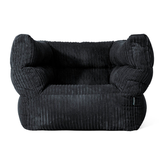 Albert Pouf Fauteuil Design - Côtelé Noir 01