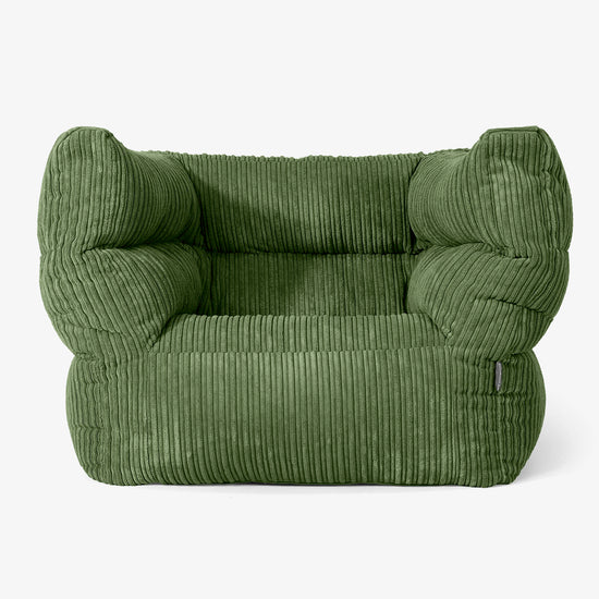 Albert Pouf Fauteuil Design - Côtelé Vert Forêt 01
