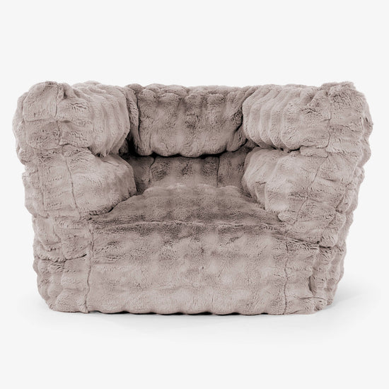 Albert Pouf Fauteuil Design 2.0 - Fausse Fourrure à Bulles Vison 01