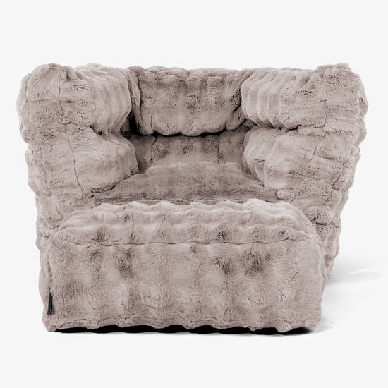 Albert Pouf Fauteuil Design 2.0 - Fausse Fourrure à Bulles Vison 02
