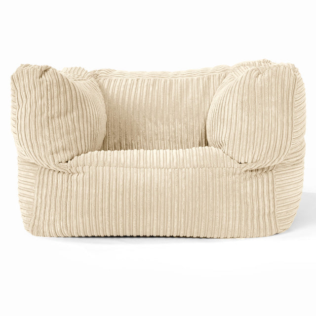 Albert Pouf Fauteuil Design - Côtelé Crème 01