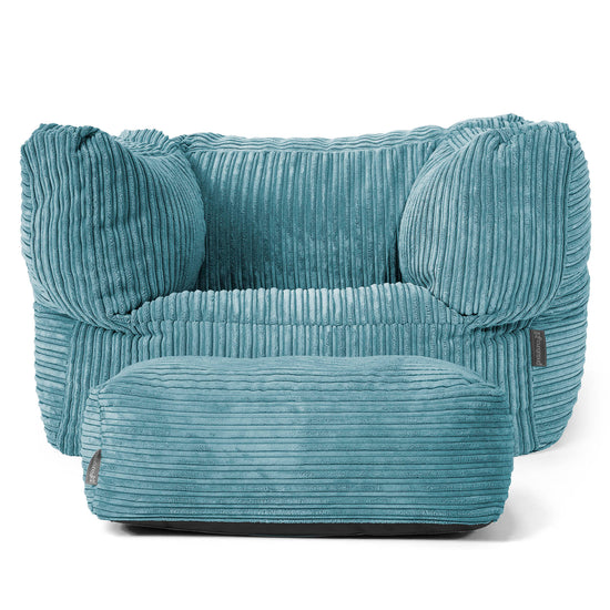Albert Pouf Fauteuil Design - Côtelé Mer Égée 02