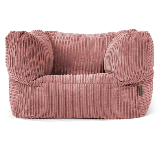 Albert Pouf Fauteuil Design - Côtelé Pêche 01