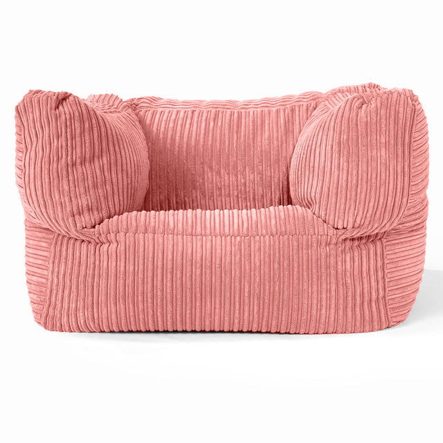 Albert Pouf Fauteuil Design - Côtelé Pêche 01