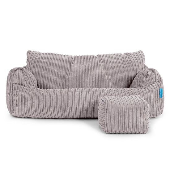 Joséphine Canapé Pouf pour Enfant 1-5 ans - Côtelé Gris Argent 02