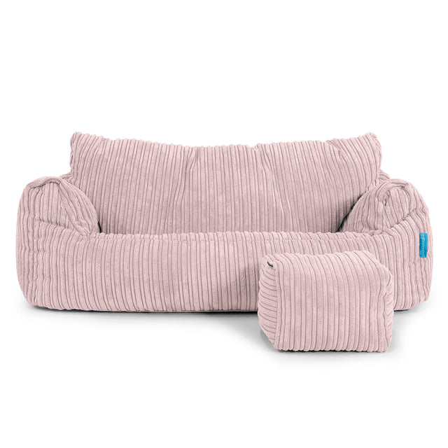 Joséphine Canapé Pouf pour Enfant 1-5 ans - Côtelé Rose 02
