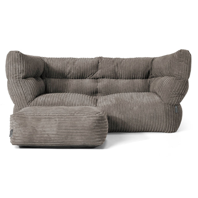 Canapé Pouf Albert 2 places - Côtelé Anthracite 02