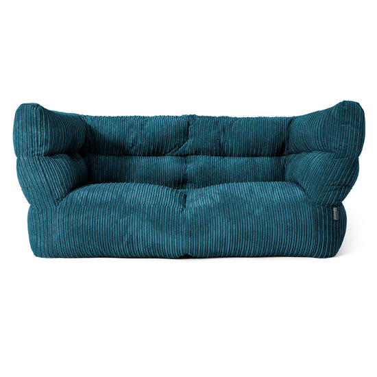 Canapé Pouf Albert 2 places - Côtelé Bleu Canard 01
