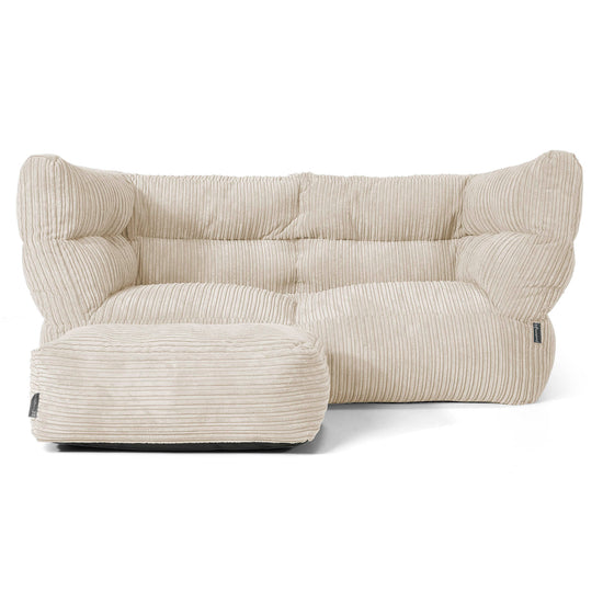 Canapé Pouf Albert 2 places - Côtelé Crème 02