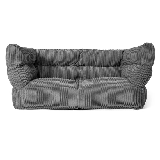 Canapé Pouf Albert 2 places - Côtelé Gris Ardoise 01