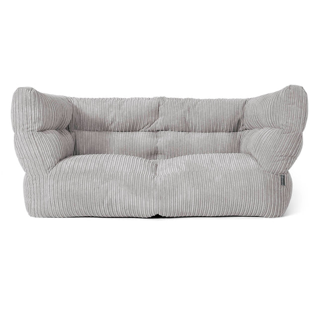 Canapé Pouf Albert 2 places - Côtelé Gris Argent 01