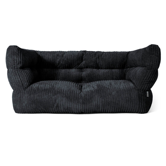 Canapé Pouf Albert 2 places - Côtelé Noir 01