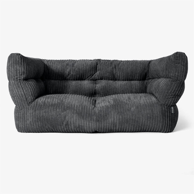 Canapé Pouf Albert 2 places - Côtelé Noir 01
