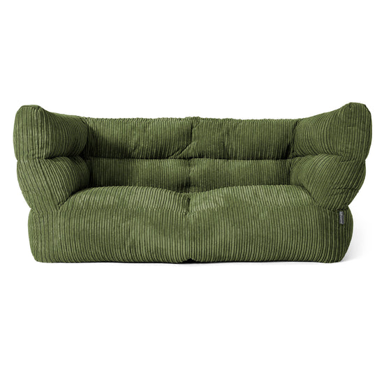 Canapé Pouf Albert 2 places - Côtelé Vert Forêt 01