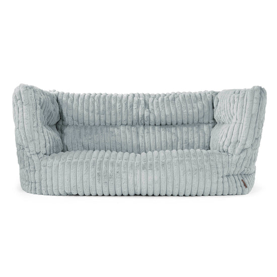 Canapé Pouf Albert 2 places - Velours Côtelé Ultra Pelucheux Bleu Dragé 01