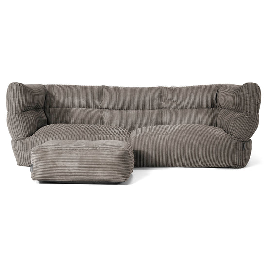 Canapé Pouf Albert 3 places - Côtelé Anthracite 02