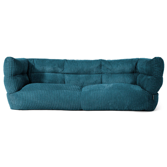 Canapé Pouf Albert 3 places - Côtelé Bleu Canard 01