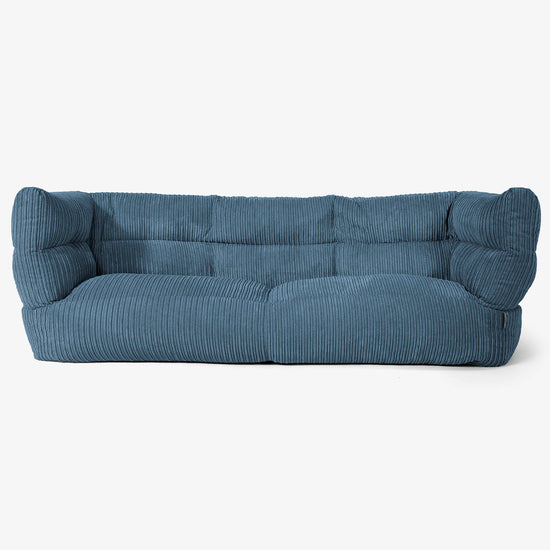Canapé Pouf Albert 3 places - Côtelé Bleu Marine 01