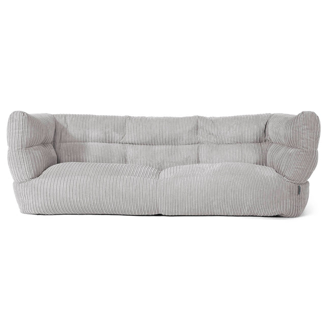 Canapé Pouf Albert 3 places - Côtelé Gris Argent 01