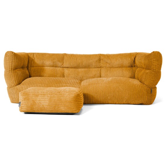 Canapé Pouf Albert 3 places - Côtelé Miel doré 02