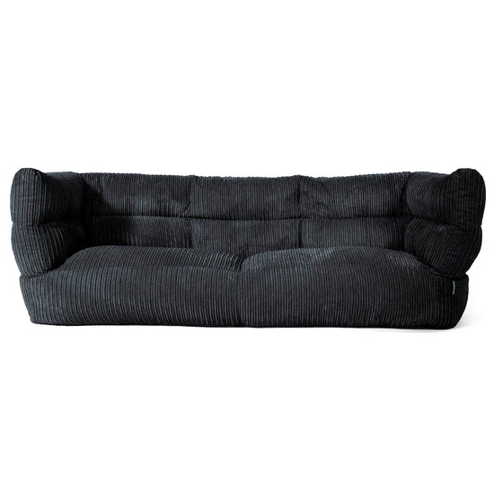 Canapé Pouf Albert 3 places - Côtelé Noir 01